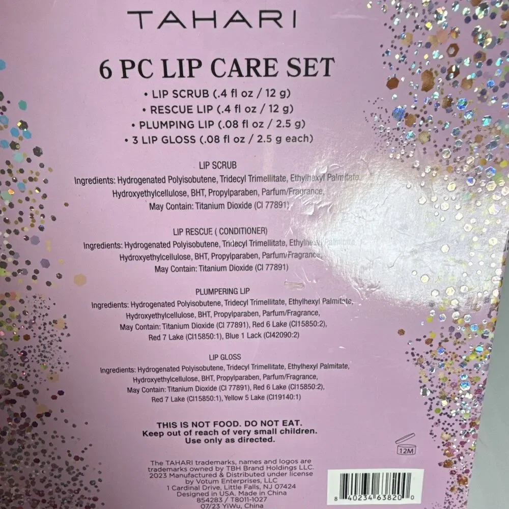Tahari 6-Pc Lip Care Set w/Lip Scrub, Lip Plumper & 3 Glosses 1.12oz
